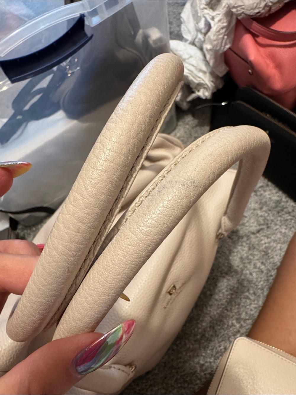 kate spade pebbled leather tote in beige - Picture 8 of 8